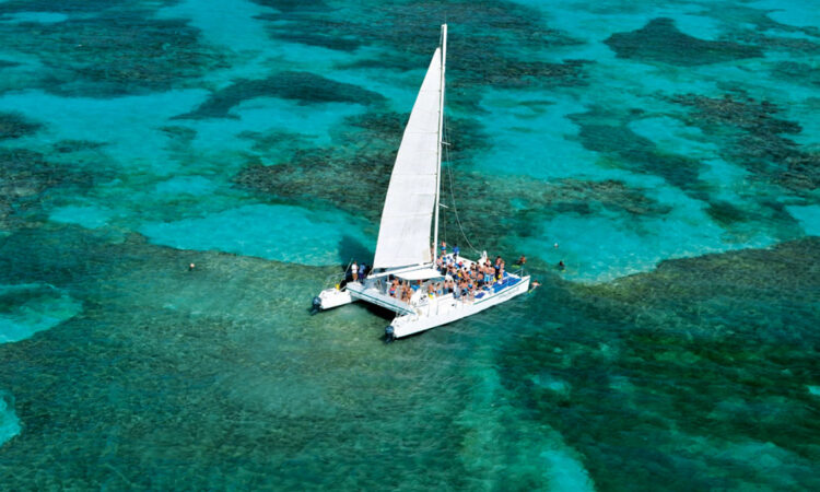 Exciting aquatic adventure featuring a combination of sailing splash activities, speed boat rides, snorkeling explorations, and relaxing catamaran cruises, offering a diverse range of experiences on the water with vibrant marine life and stunning ocean views