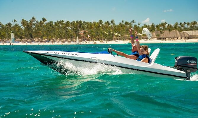 Exciting aquatic adventure featuring a combination of sailing splash activities, speed boat rides, snorkeling explorations, and relaxing catamaran cruises, offering a diverse range of experiences on the water with vibrant marine life and stunning ocean views