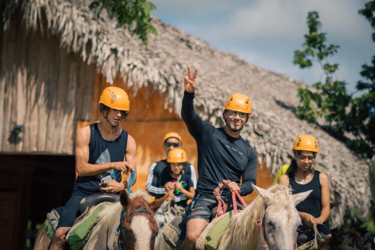 Guided horse riding experience through scenic trails, featuring well-trained horses and professional instructors, providing a tranquil and enjoyable journey through picturesque landscapes.