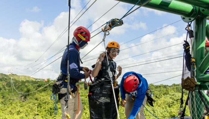 Adventure-filled Scape Park in Punta Cana, showcasing lush tropical landscapes, zip lines, underground caves, and natural cenotes for visitors to explore and enjoy