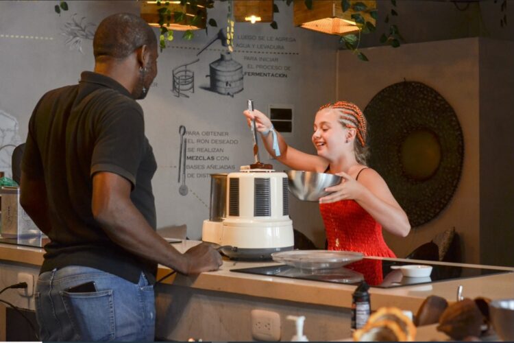 Hands-on Chocolate Master Class, teaching participants how to craft rich, artisanal chocolate from cacao beans, with techniques for tempering, molding, and flavoring.