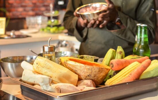 Traditional Sancocho Cooking Master Class, guiding participants through the process of preparing the Dominican Republic's signature stew with a blend of meats, root vegetables, and spices.