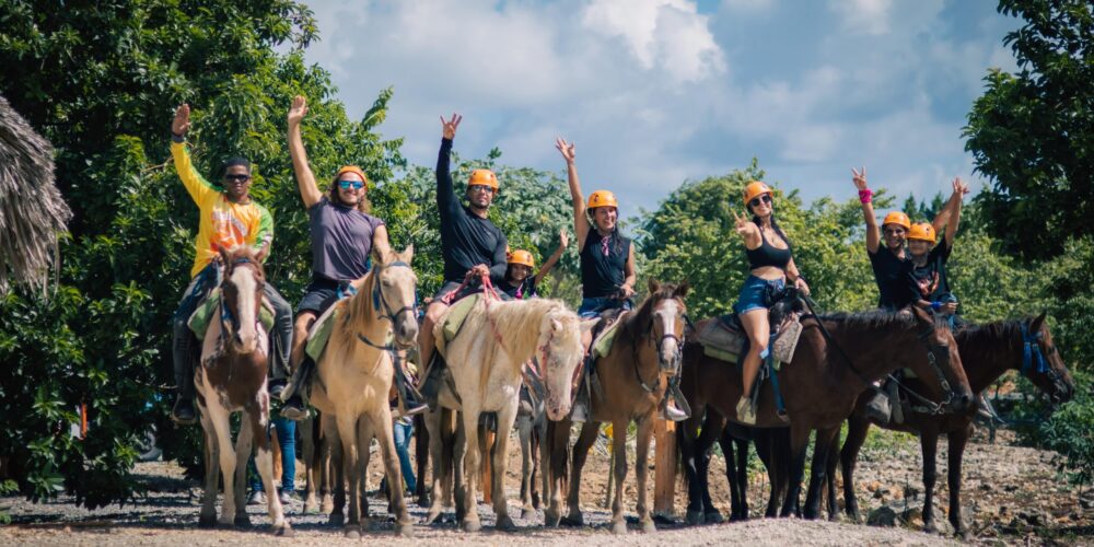 Guided horse riding experience through scenic trails, featuring well-trained horses and professional instructors, providing a tranquil and enjoyable journey through picturesque landscapes.