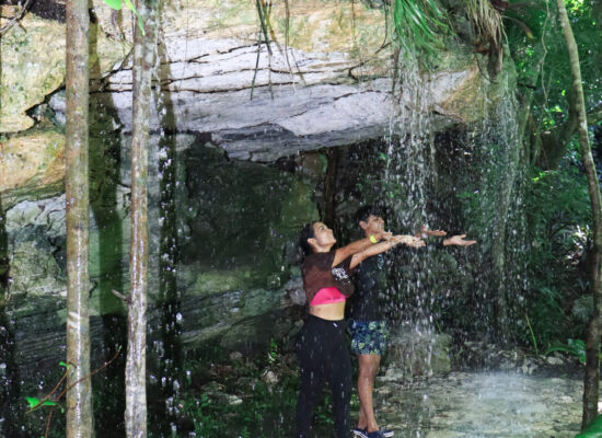 Adventure-filled Scape Park in Punta Cana, showcasing lush tropical landscapes, zip lines, underground caves, and natural cenotes for visitors to explore and enjoy